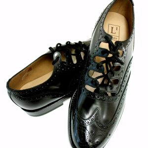 Loake Ghillie Brogue Shoes Black Welted Sole