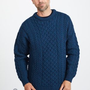 Inisheer Traditional Mens Aran Sweater - Atlantic