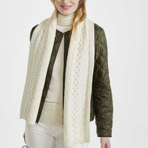 Kilconnell Plaited Aran scarf - Cream