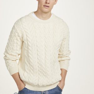 Omey Aran Crew Neck Sweater - Cream